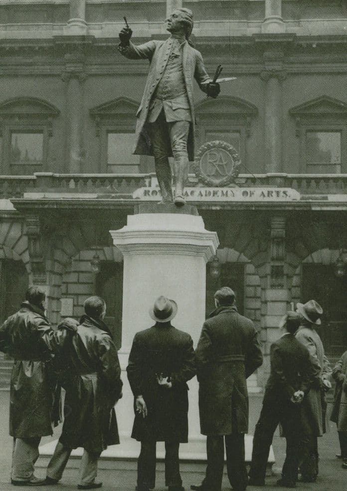 Sir Joshua Reynolds Alfred Drury Statue at London RA Postcard