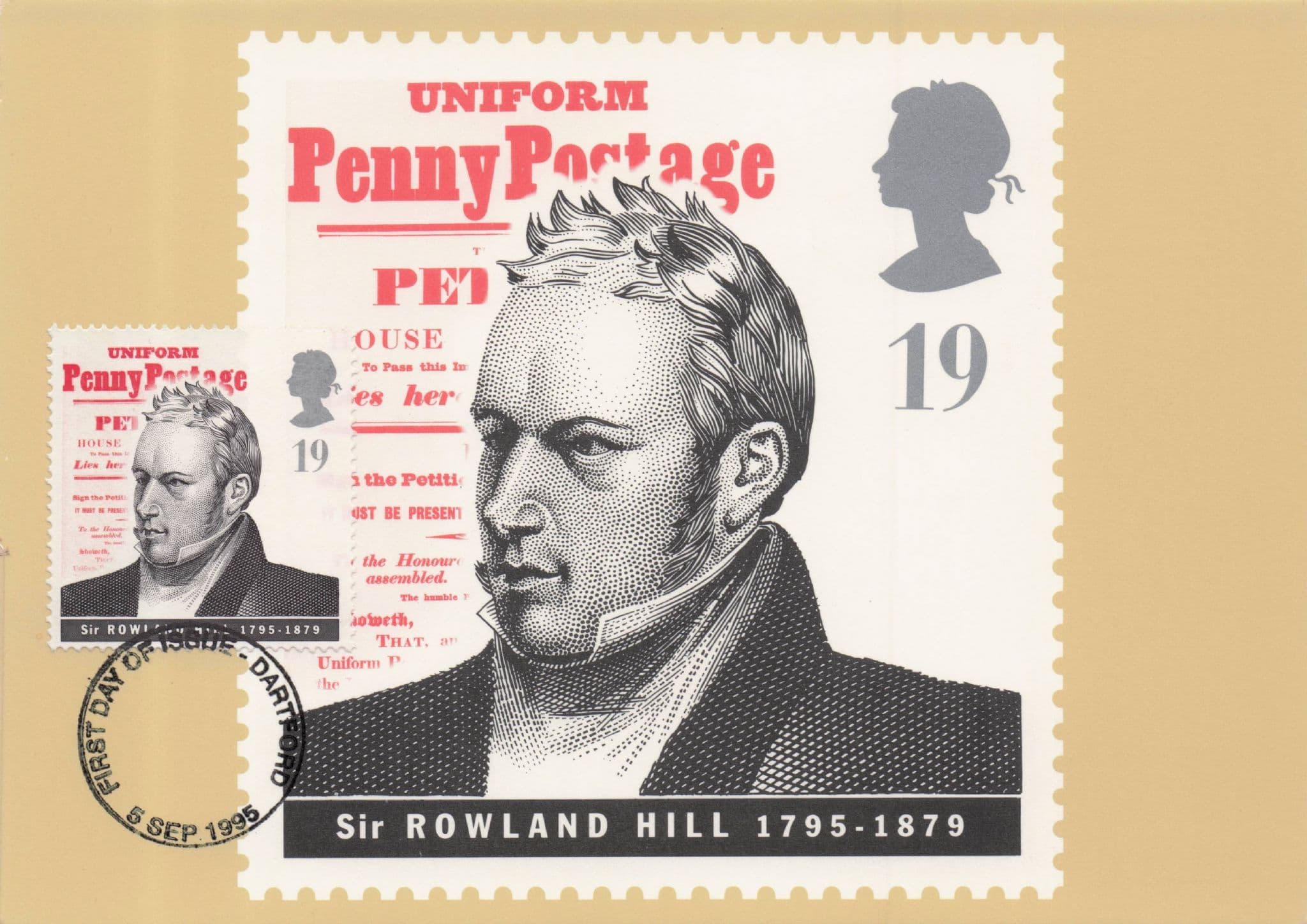 Sir Rowland Hill Victorian Royal Mail Rare First Day Cover Postcard