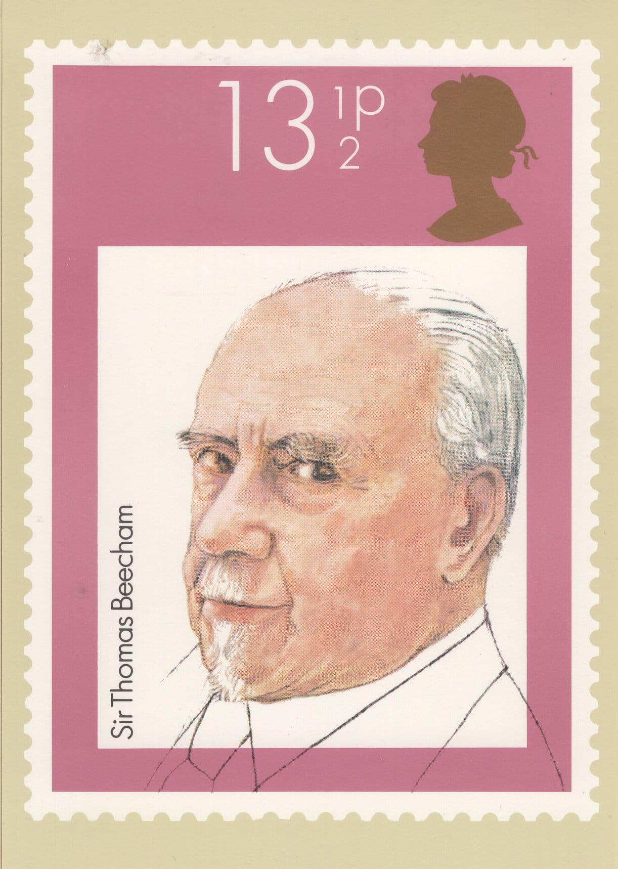 Sir Thomas Beecham Classical Music Conductor Royal Mail Postcard