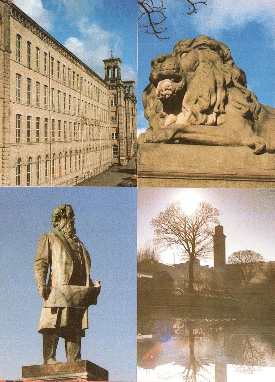 Sir Titus Salt Statue River Aire Italiante Chimney Bradford Postcard