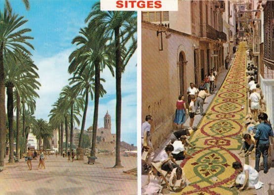 Sitges Spanish Flower Carpets Postcard
