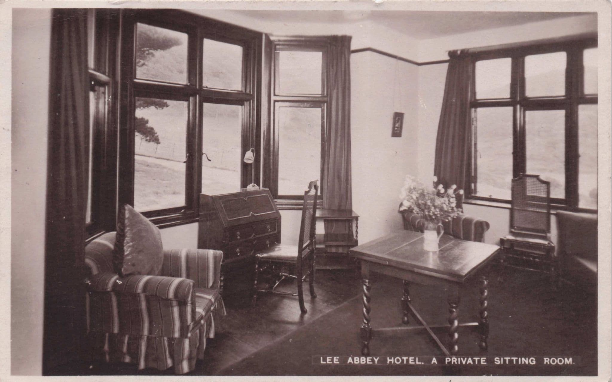 Sitting Room Lee Abbey Hotel Lynton Devon Old Tucks RPC Postcard