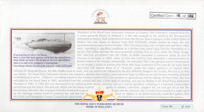 SIX Admirals Tim McClement Falklands War Submarine LTD TO 100 Hand Signed FDC