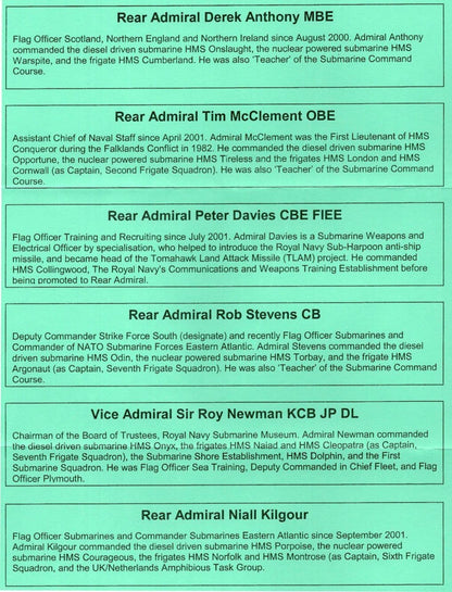 SIX Admirals Tim McClement Falklands War Submarine LTD TO 100 Hand Signed FDC
