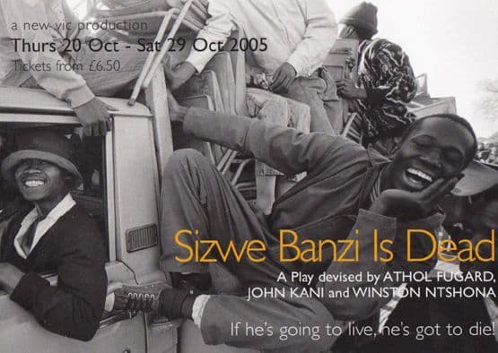 Sizwe Banzi Is Dead John Kani Play New Vic Theatre Poster Postcard Style Card