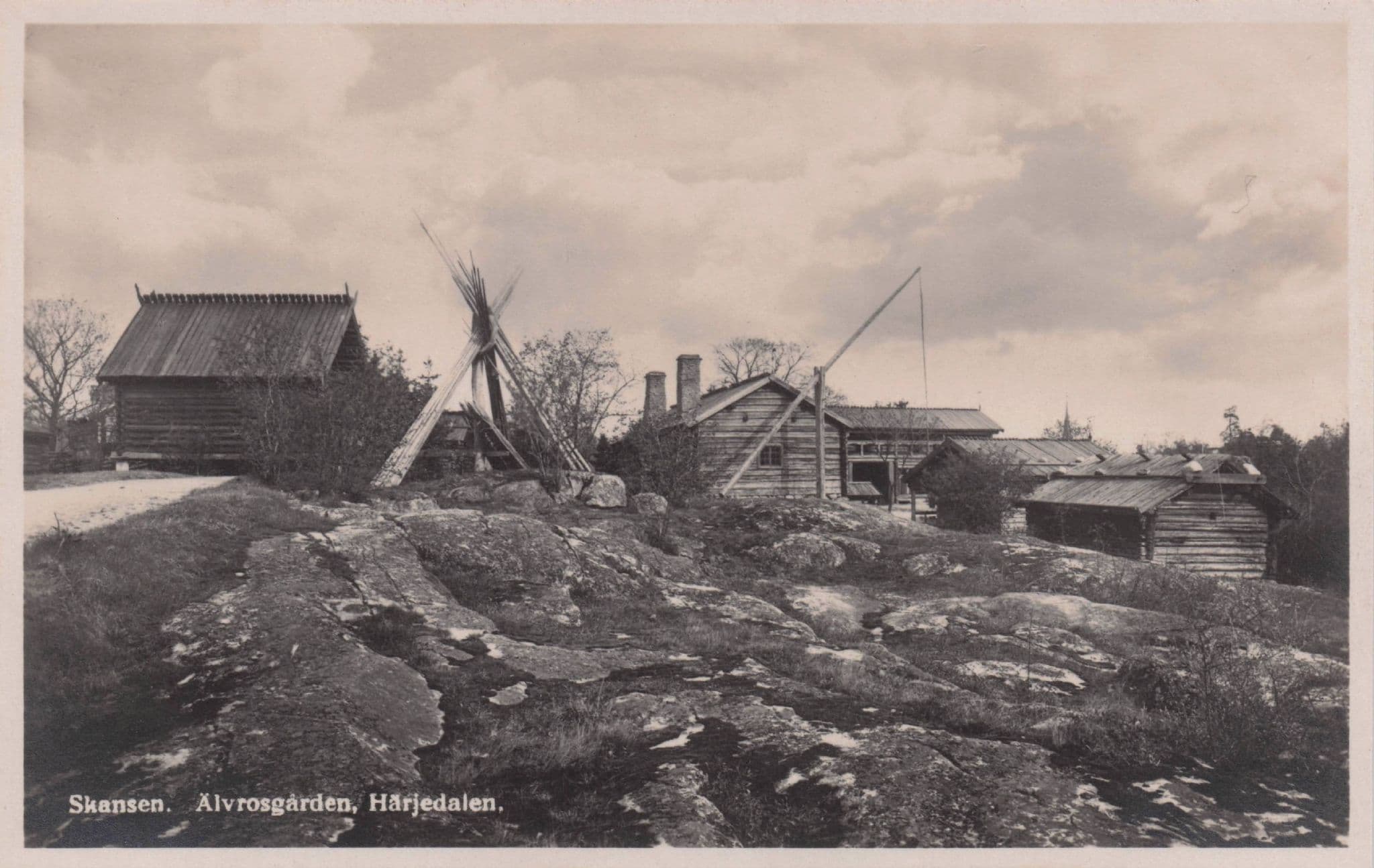 Skansen Alvrosgarden Sweden Swedish Old RPC Postcard
