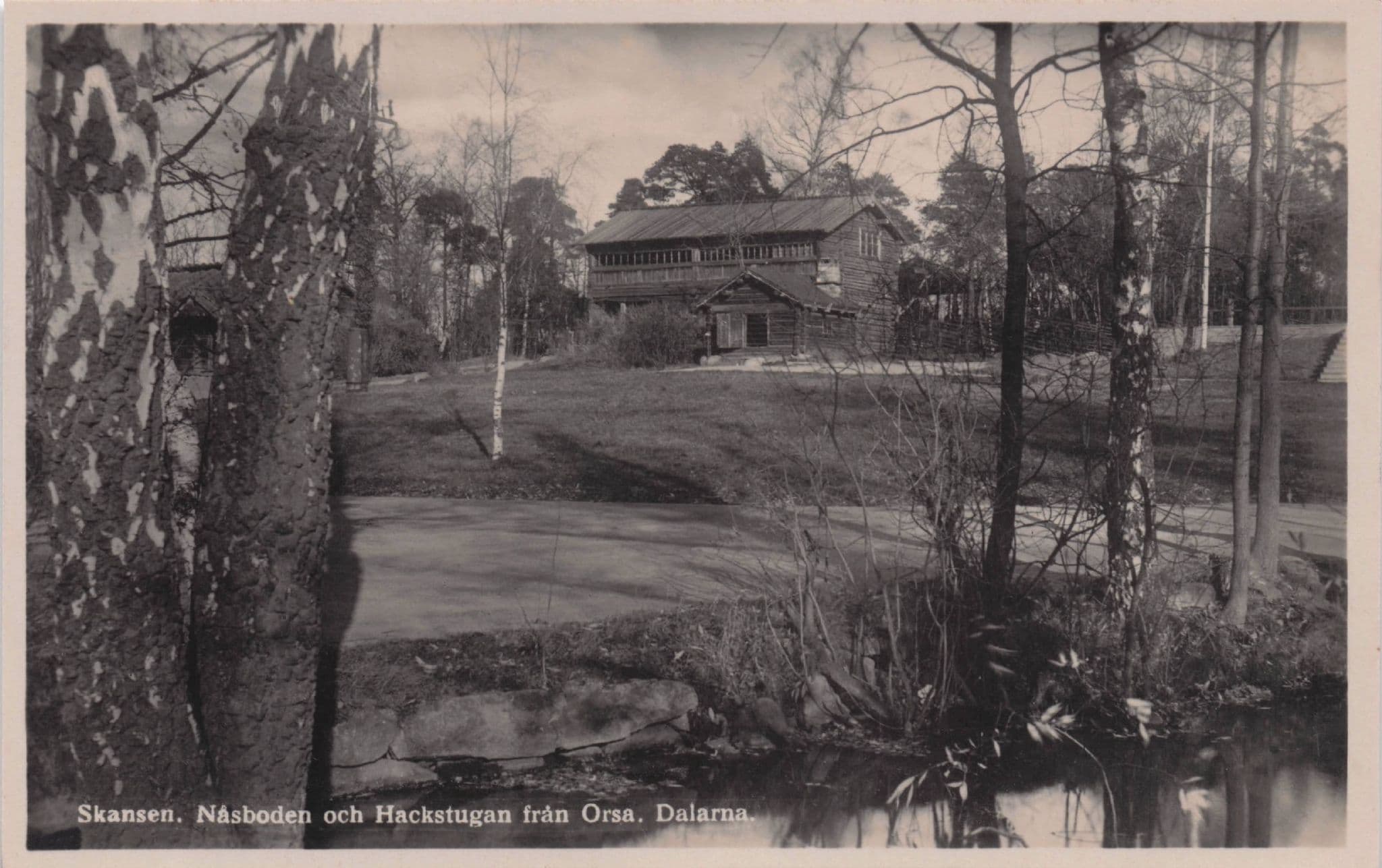 Skansen Nasboden Hackstugan Dalarna Sweden Antique Postcard
