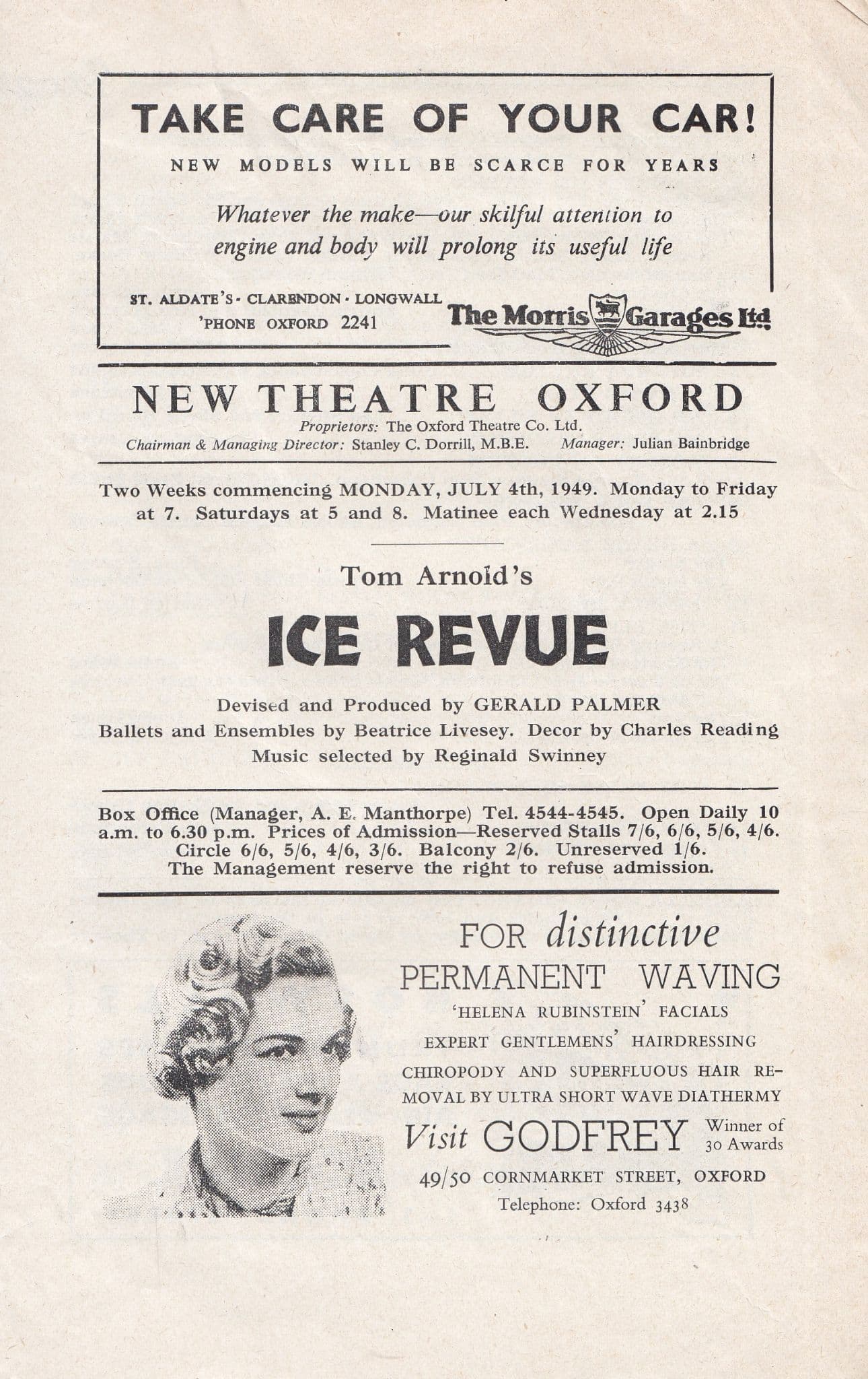 Skating Badminton On Ice Skating New Theatre Oxford Old Revue Programme