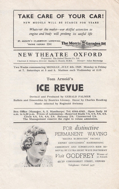 Skating Badminton On Ice Skating New Theatre Oxford Old Revue Programme