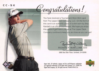 Skip Kendall Course Classics 2002 Upper Deck Real Relic Shirt Card