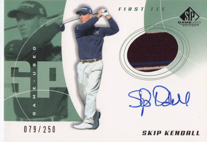 Skip Kendall First Tee 2002 Golf Upper Deck Hand Signed Worn Shirt Card