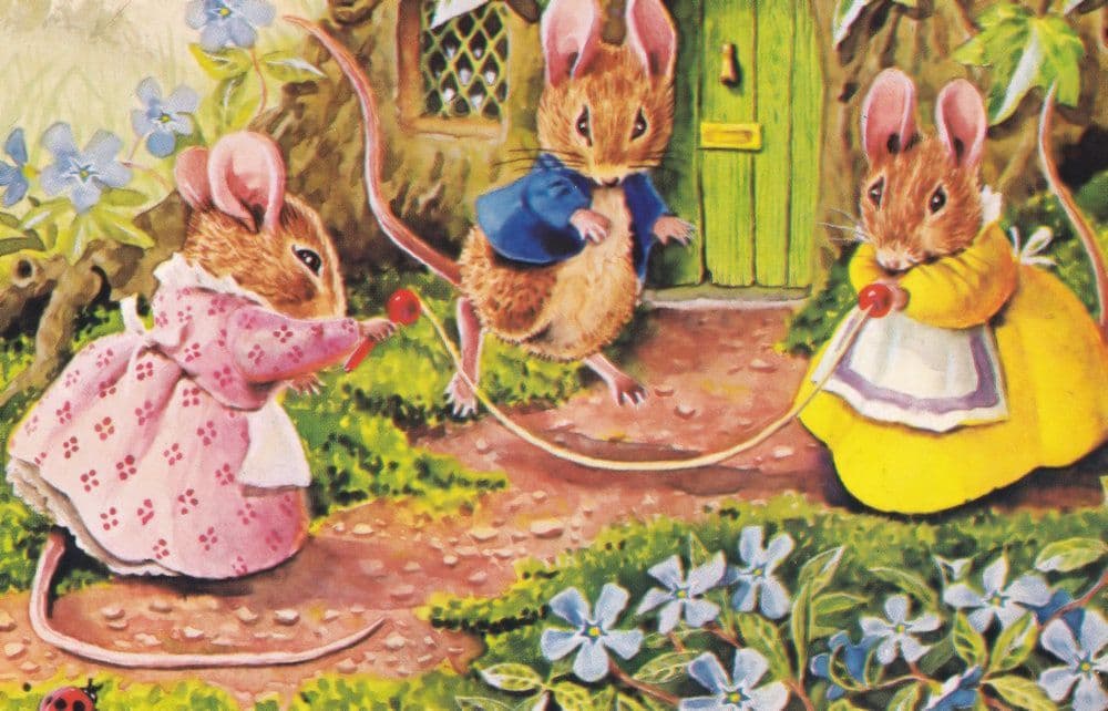 Skipping Rope Racey Helps Medici Rabbit Postcard