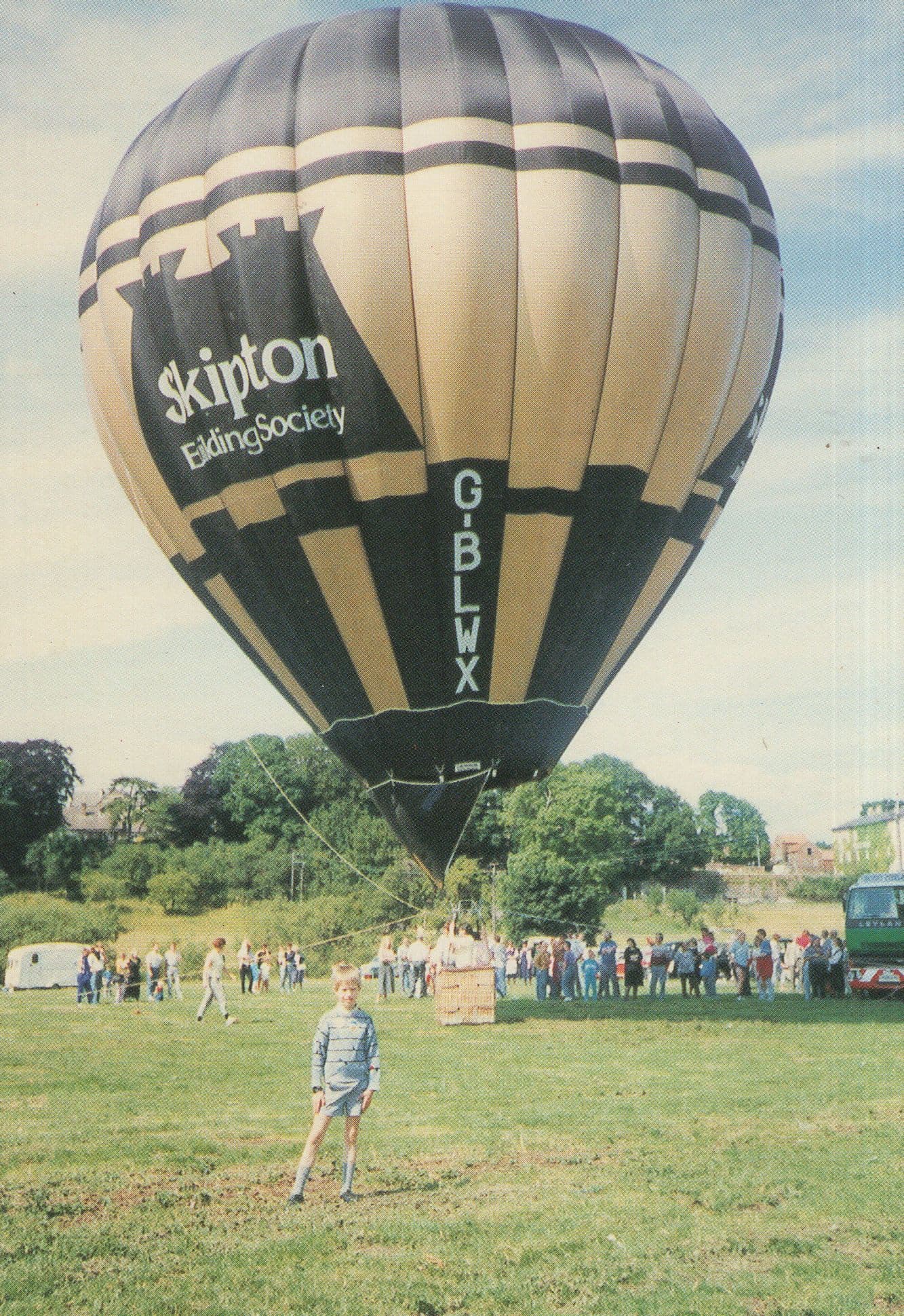 Skipton Building Society Hot Air Balloon at Norton Carnival 1989 Postcard