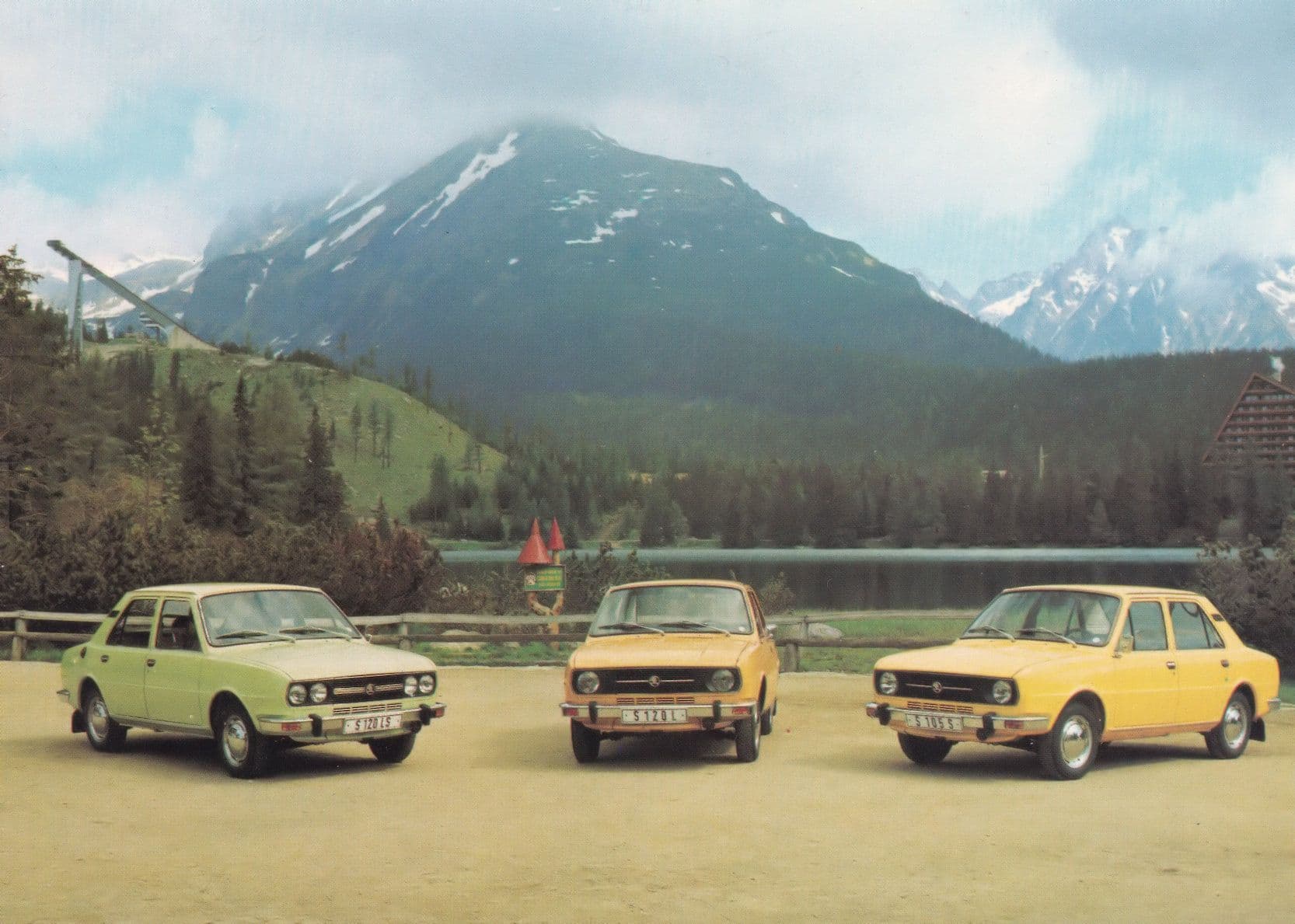 Skoda Classic Vintage Car Rare Motokov Praha Czechoslovakia Postcard
