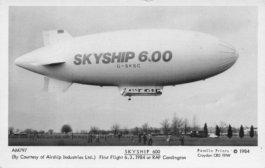 Skyship 600 1985 Airship First Flight at Cardington Photo Postcard