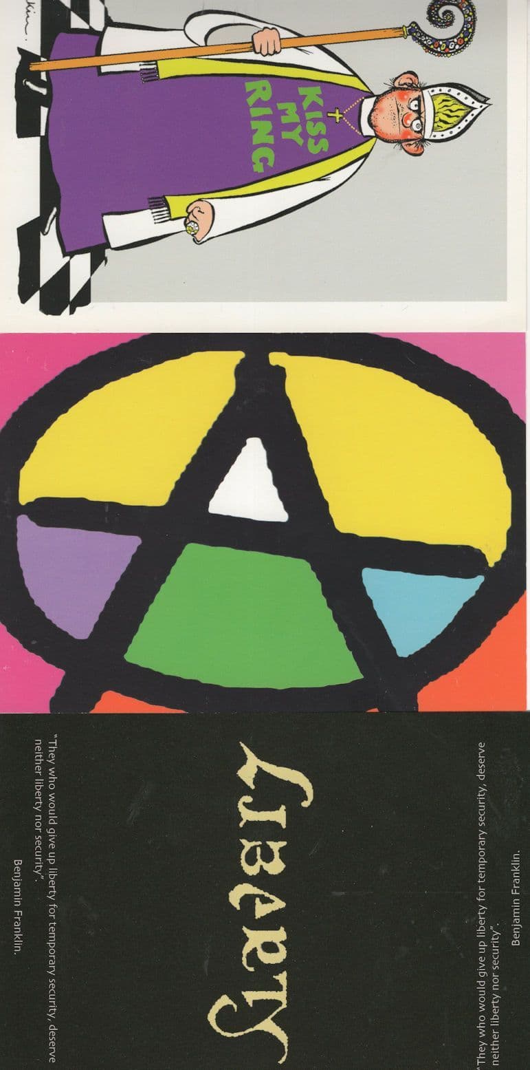 Slavery Anarchy Anti Pope Religion 3x Sussex Protest Postcard s