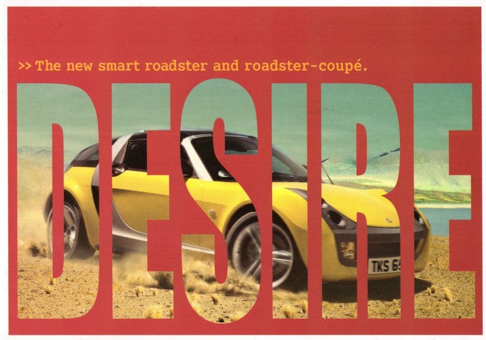 Smart Open Your Mind Roadster Car Advertising Postcard