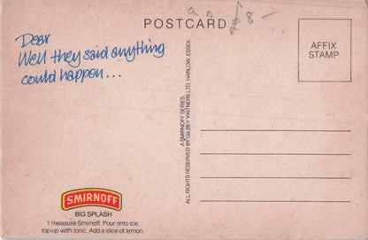 Smirnoff Penguins Alcohol Vintage Pub Beermat Postcard