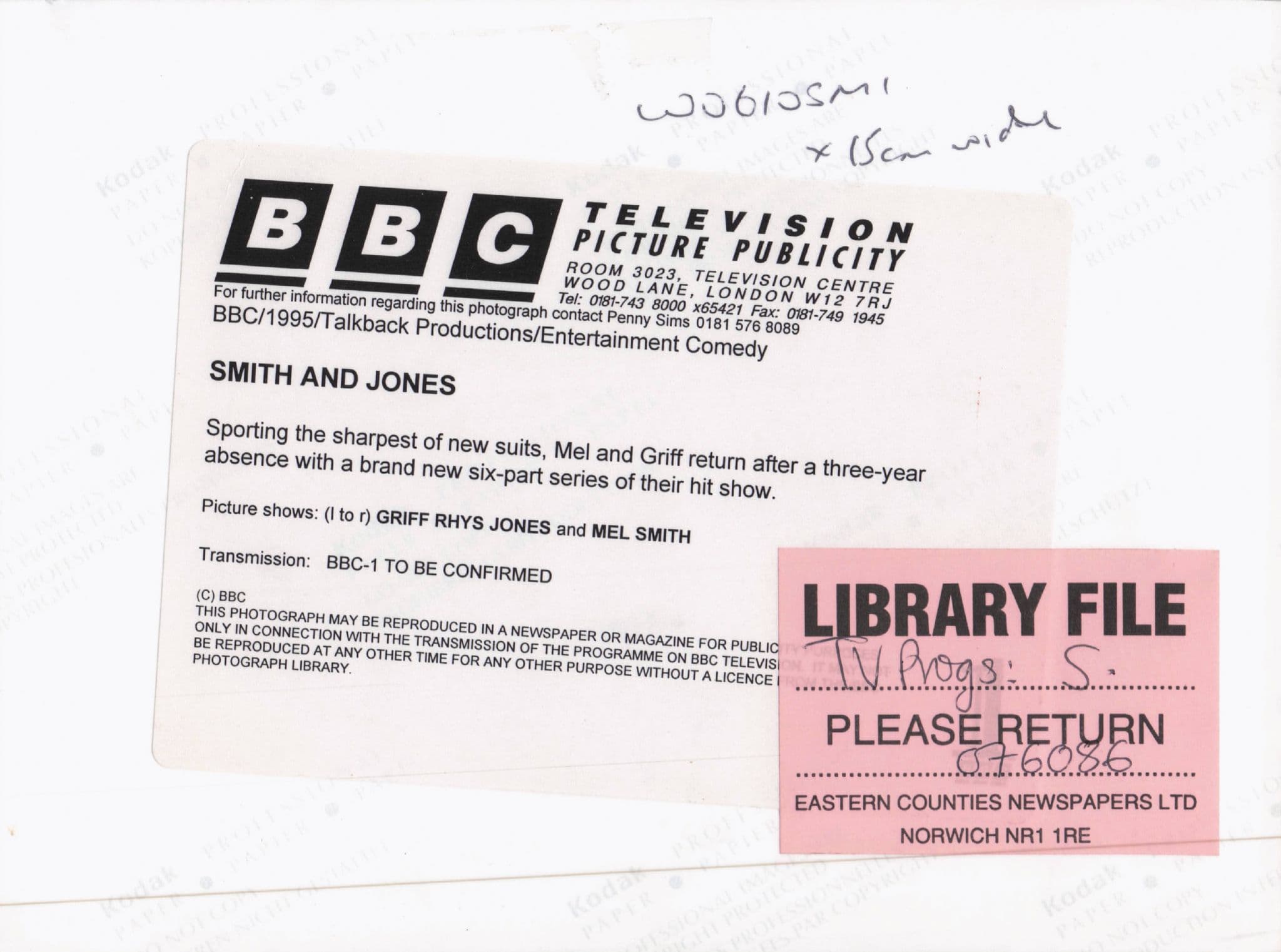 Smith & Jones Not The Nine O'Clock News BBC TV Launch Press Photo