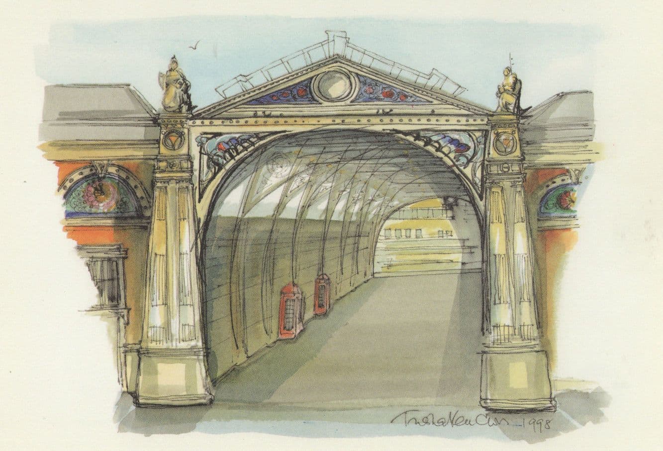 Smithfield Market London Victorian 1878 Painting Postcard