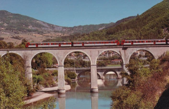 SNCF 5394 Alpazur Train at Sisteron Bridge French postcard