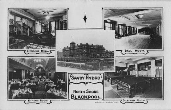 Snooker Billiard Ball Room Savoy Hydro Blackpool RPC Old Postcard