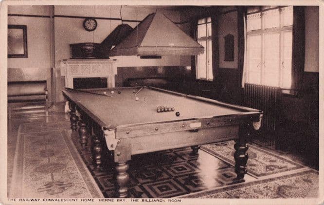 Snooker Table Railway Convalescent Home Herne Bay Kent Postcard
