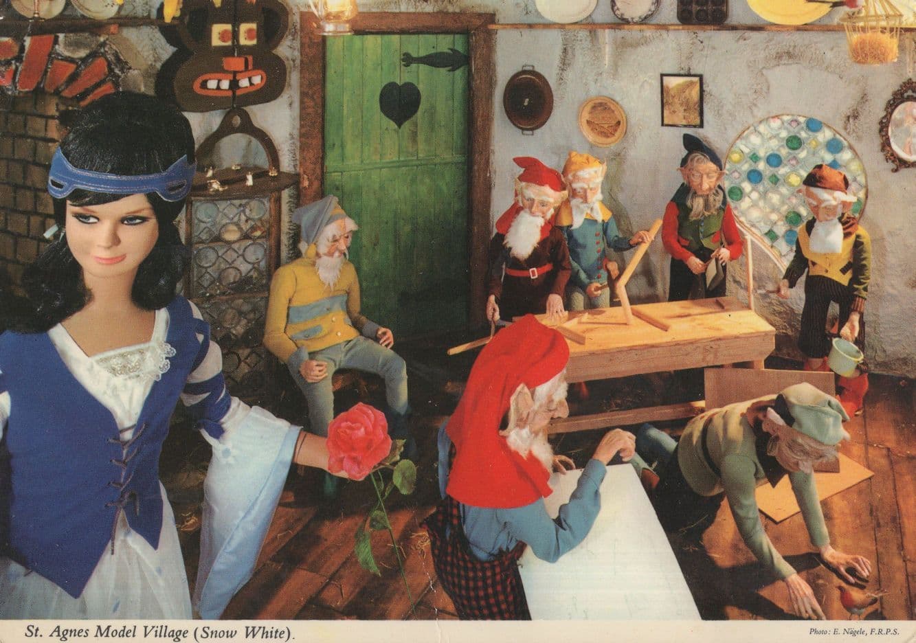 Snow White & The Seven Dwarves St Agnes Model Village Postcard