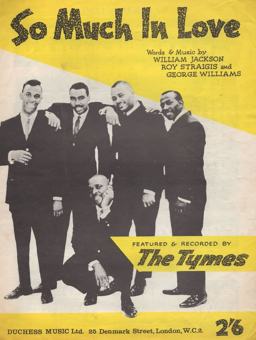 So Much In Love The Tymes Rare R&B Vintage Sheet Music