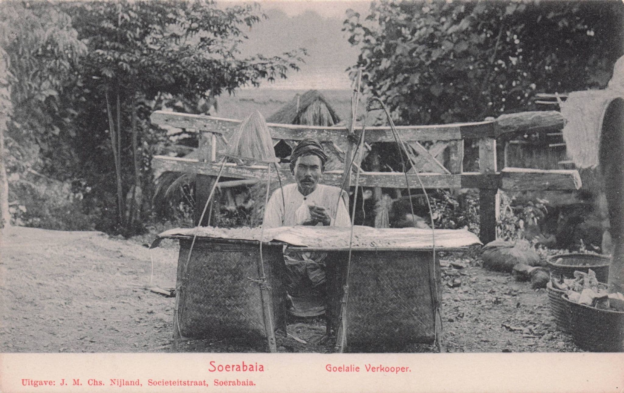 Soerabaia Indonesia Antique Goelalie Verkooper Postcard