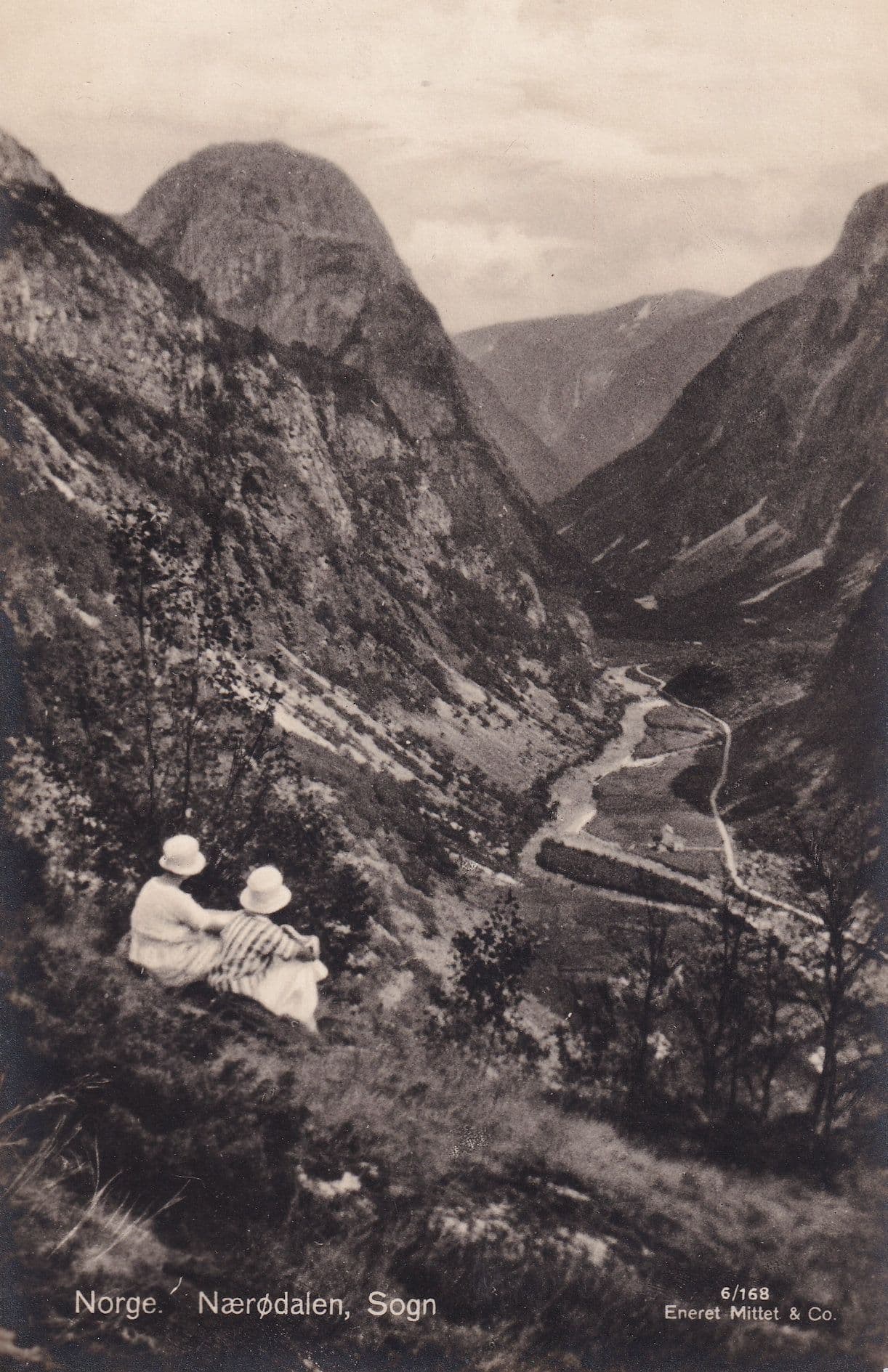 Sogn People In Mountains Admiring View Norway Postcard
