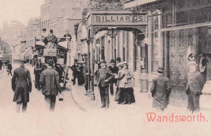 Soldiers Hand Signed Message Billiards Hall High Street Wandsworth Postcard