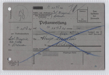 Solingen Hugo Servatius German Antique COD Receipt Postcard
