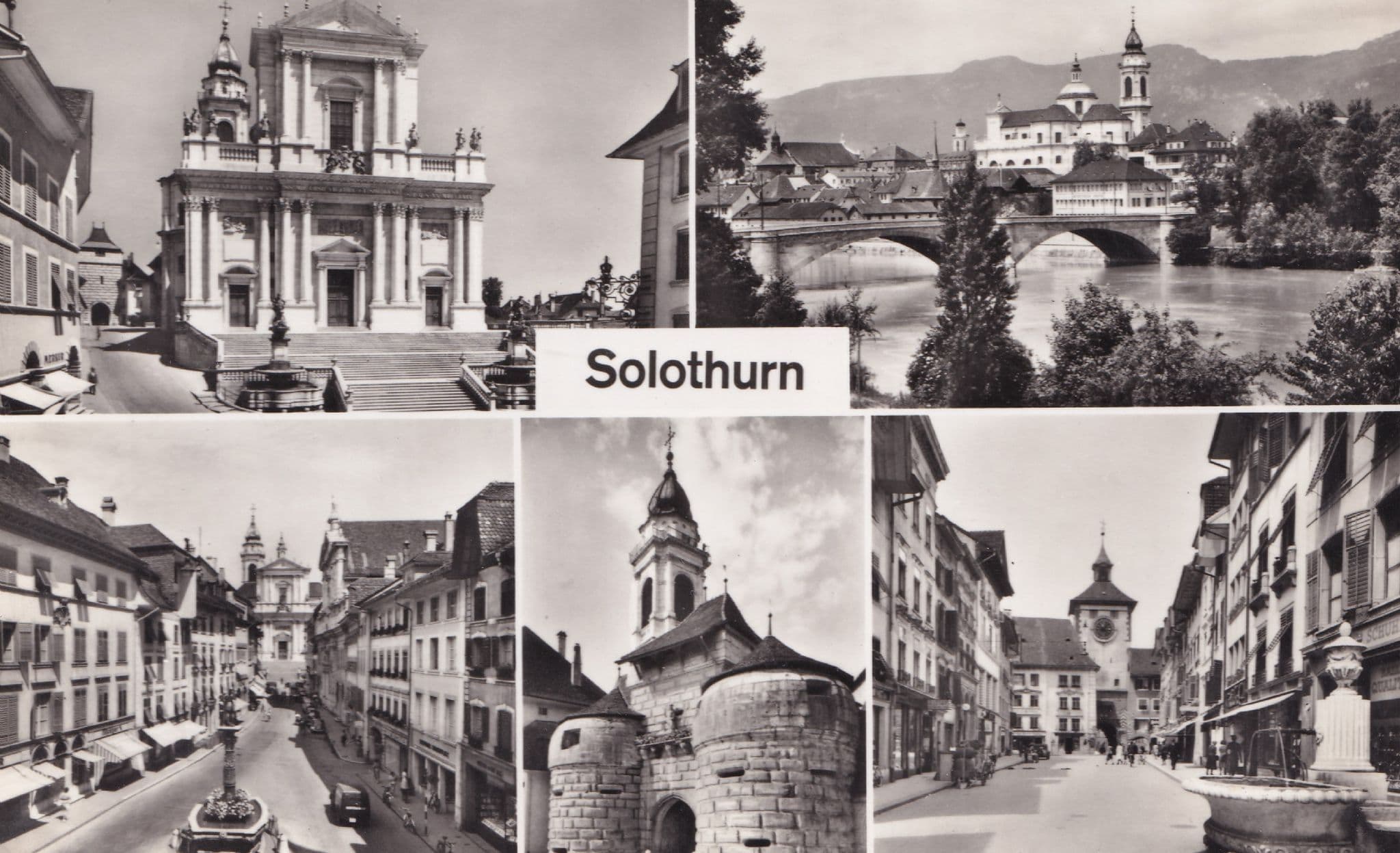 Solothurn 5 Great Views Vintage German Real Photo Postcard