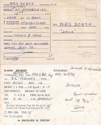 Somalia Guyana Kenya African Wildlife 4x QSL Radio Card s