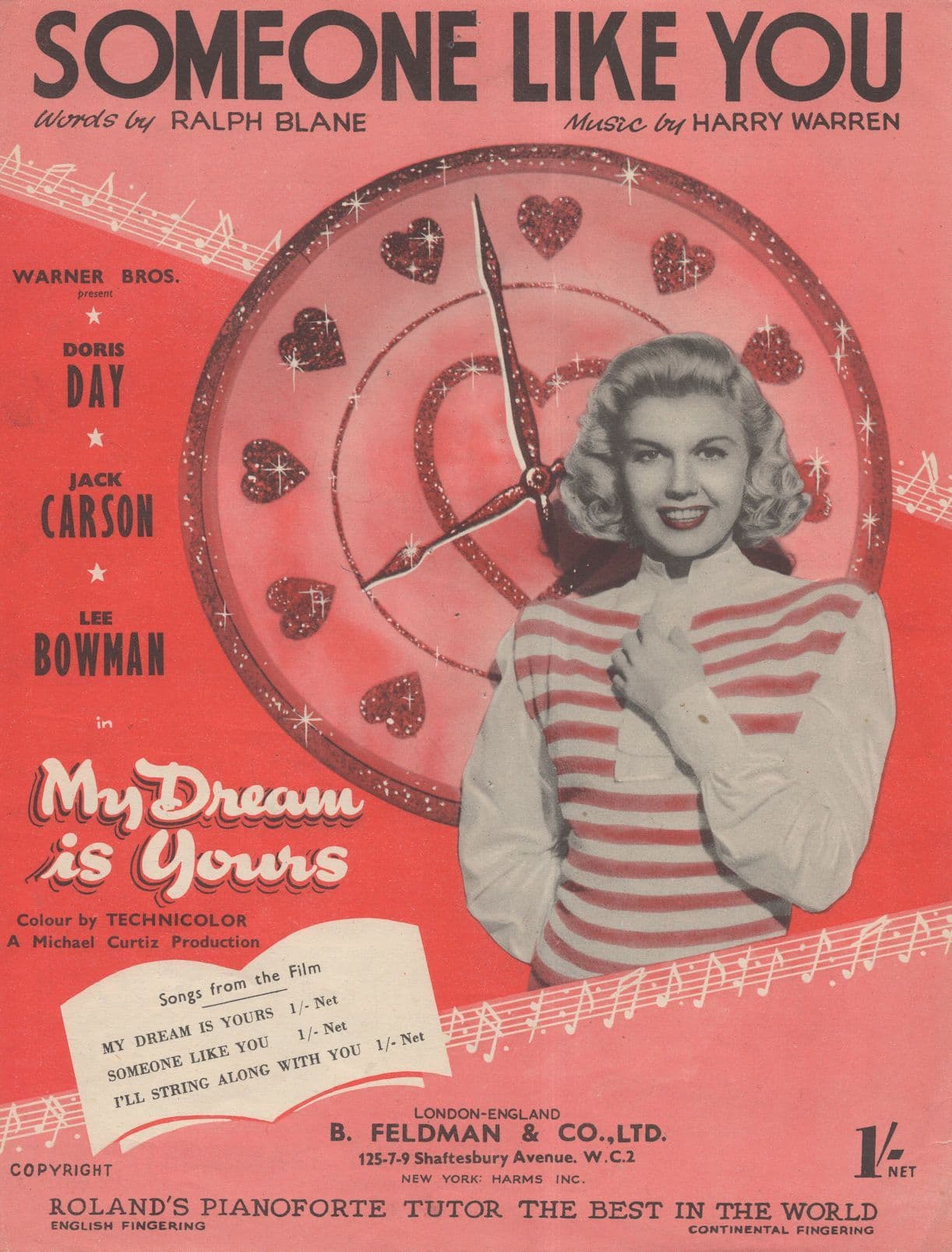 Someone Like You Doris Day My Dream Is Yours Film Sheet Music