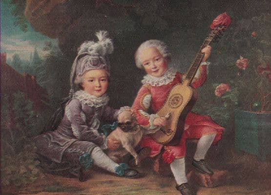 Song Of The Duc De Bouillon Francois Drouais Medici Society Painting Postcard