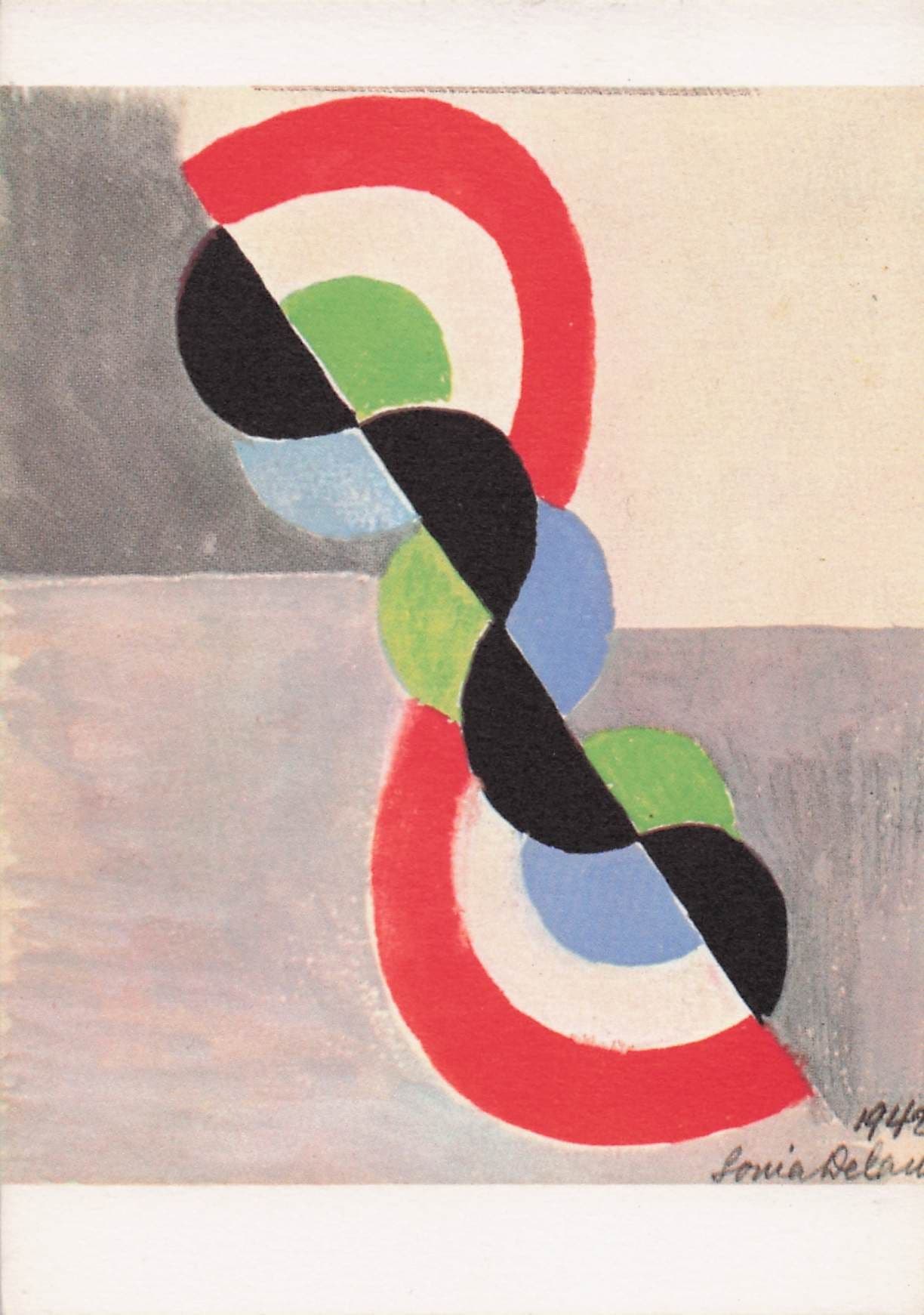 Sonia Delauney French Artist Untitled Rare Painting Postcard