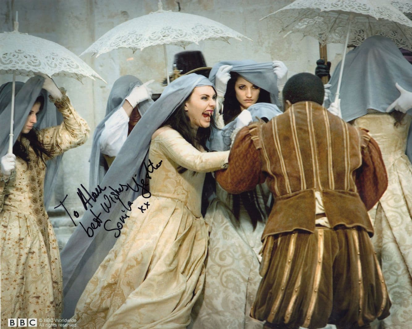 Sonila Vjeshta Planet Of The Vampires 10x8 Hand Signed & COA 2x Photo s