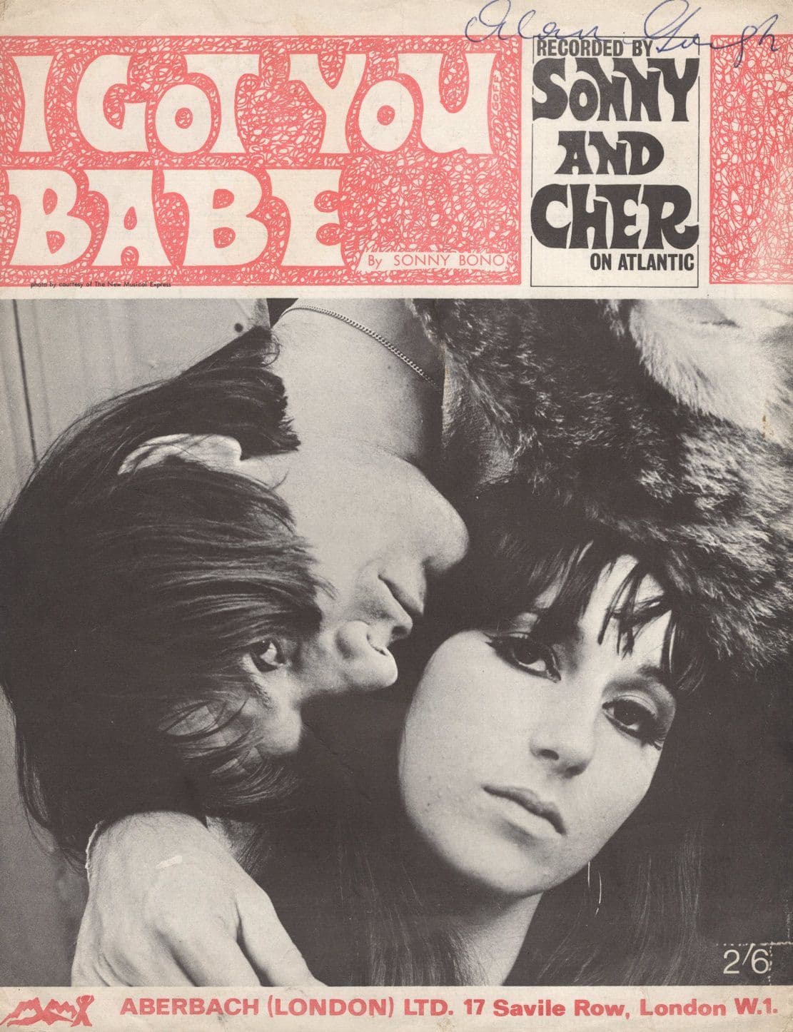 Sonny & Cher I Got You Babe RARE London 1st Ed Sheet Music