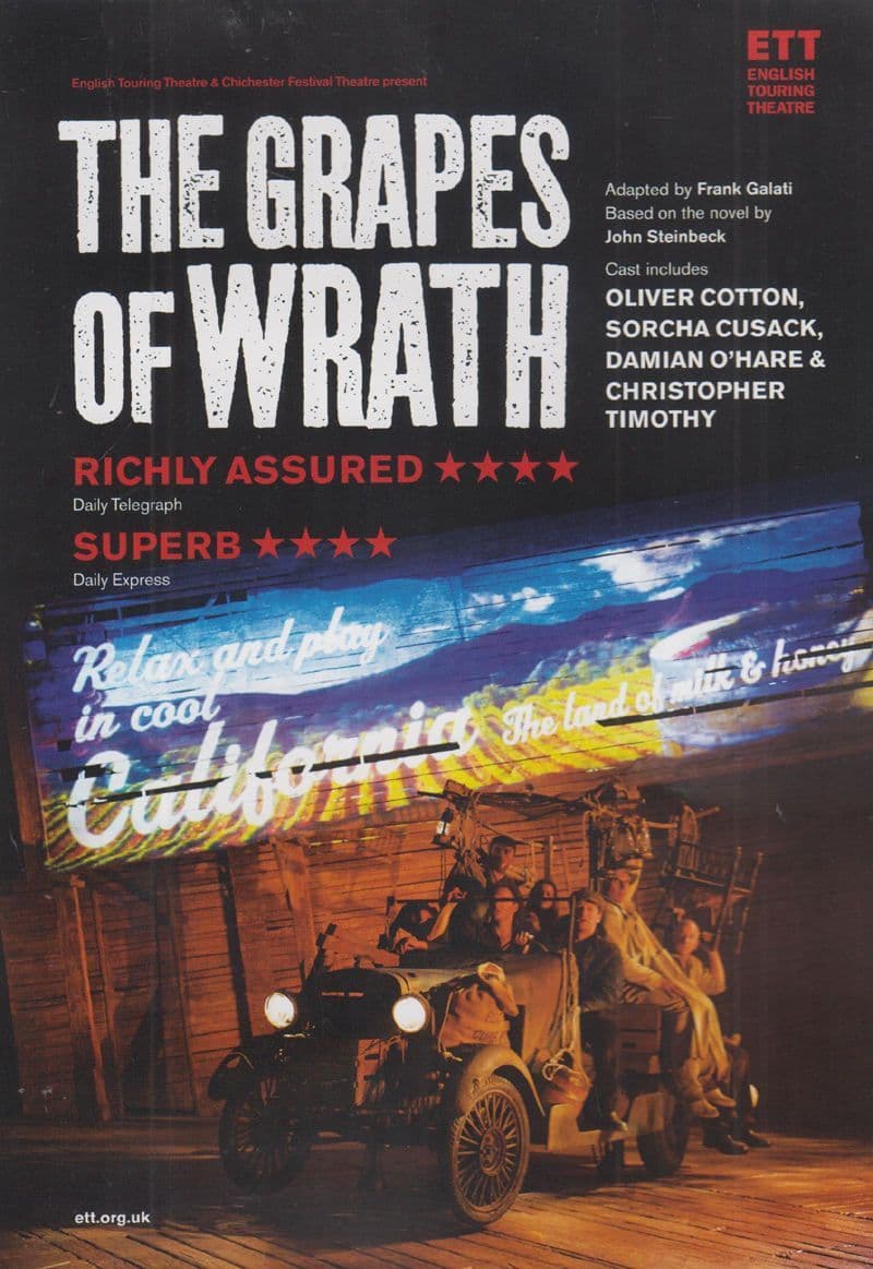 Sorcha Cusack The Grapes Of Wrath Hand Signed Theatre Concert Flyer