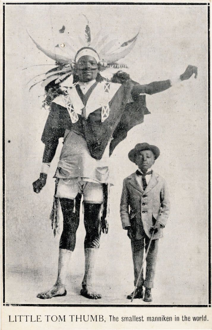 South Africa Little Tom Thumb Antique Mannekin Dwarf Postcard