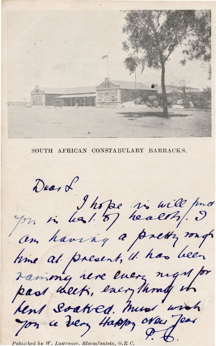 South African Police Constabulary Barracks Old Postcard