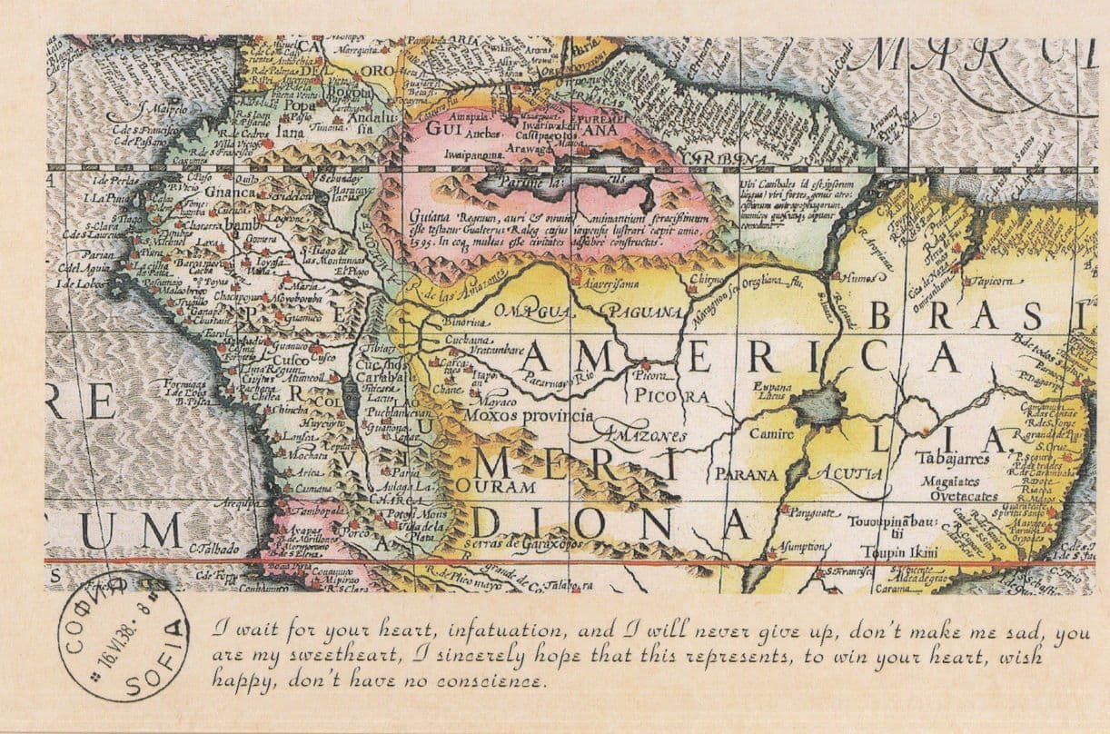 South America Western Hemisphere Rare Map Proverb Postcard