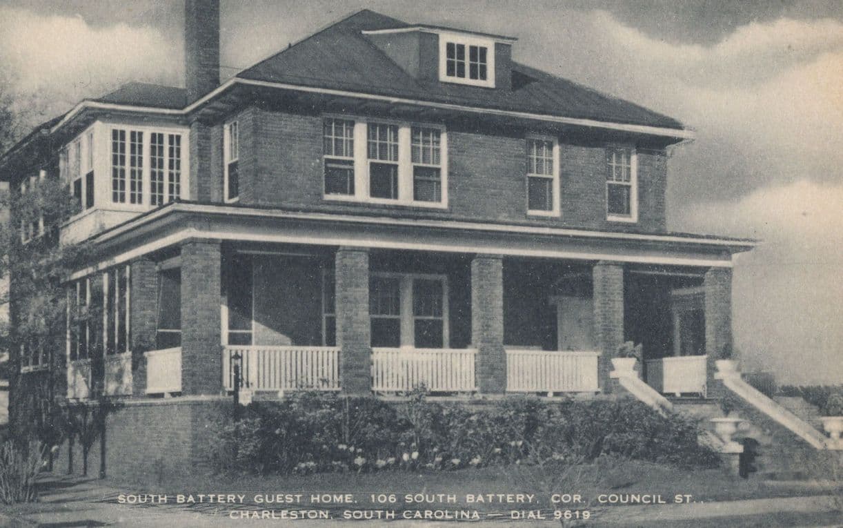 South Battery Guest Home Charleston Carolina USA Old Postcard