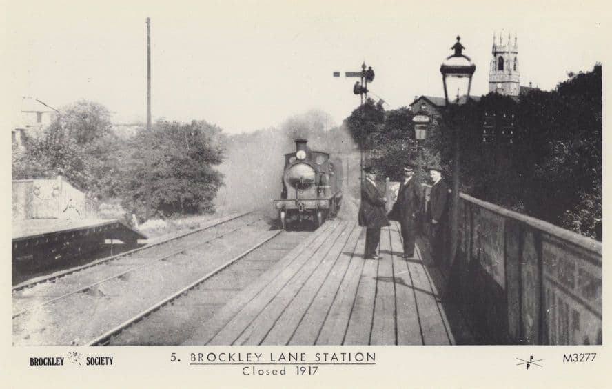 South Brockley Railway Station Train Closed 1937 RPC Postcard