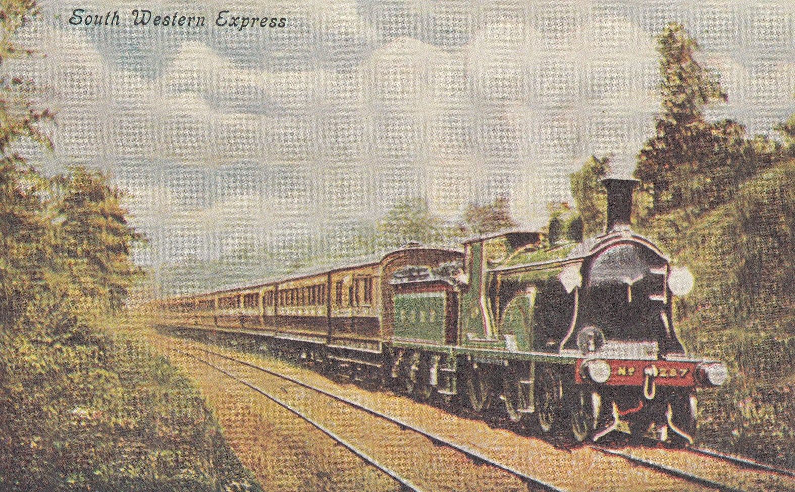 South Western Express Train Painting Postcard