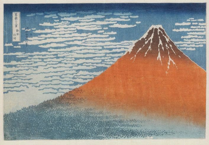 South Wind Clear Dawn Mount Fuji Katsushika Hokusai Painting Postcard