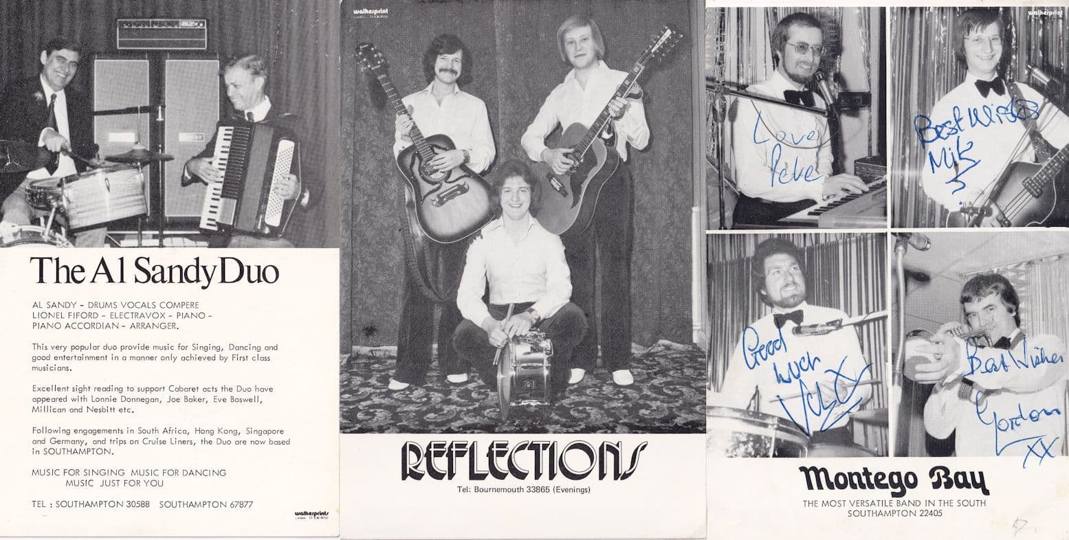 Southampton 4x Vintage Local Jazz Pop Group Signed Photo s