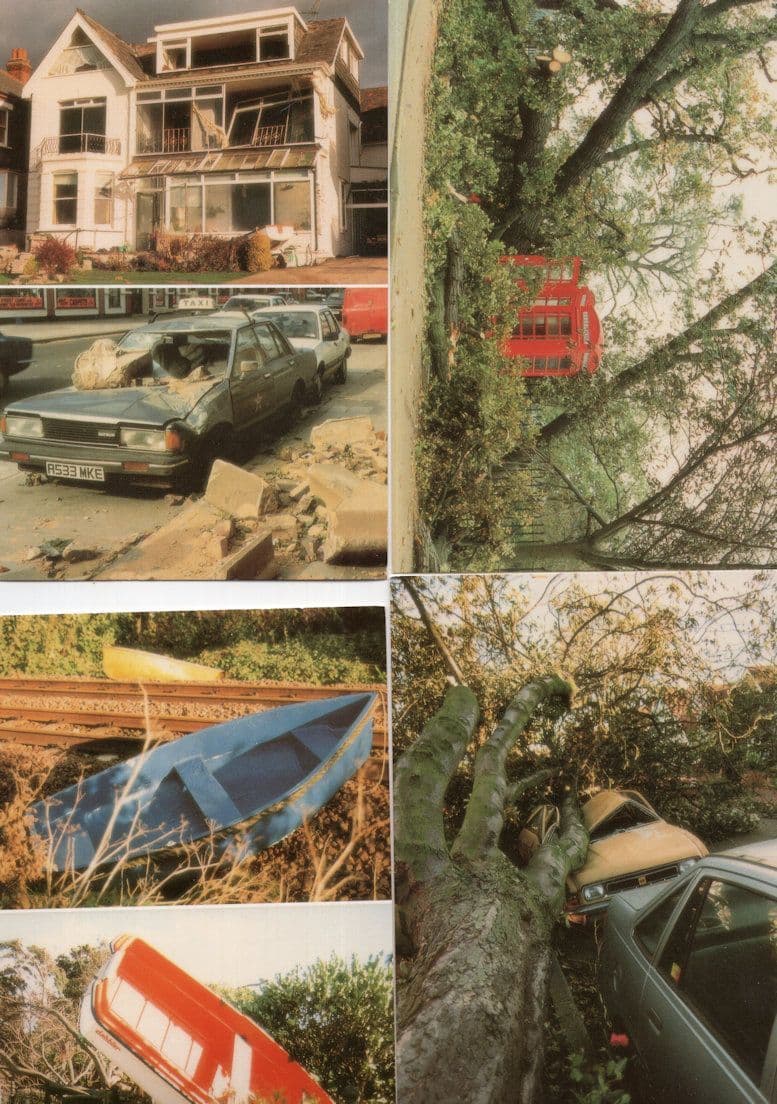 Southend On Sea Car Crash Phone Box Damage 4x Essex Disaster Postcard s